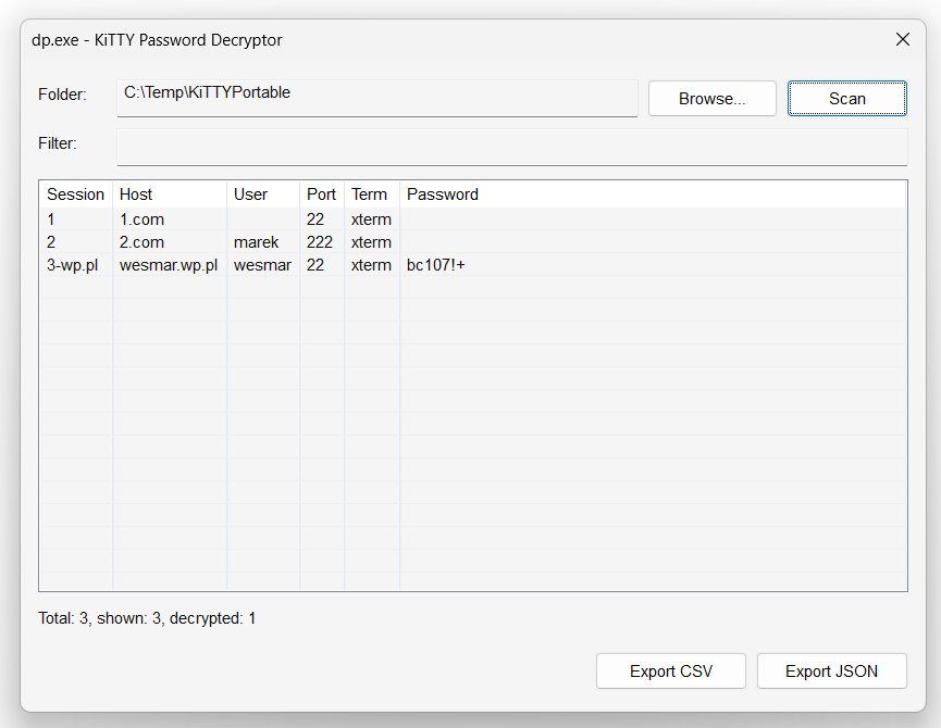 KiTTY Password Decryptor